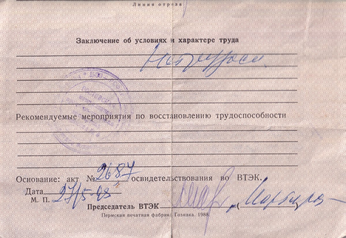 Козаев З. З. - Справка об инвалидности (оборот)