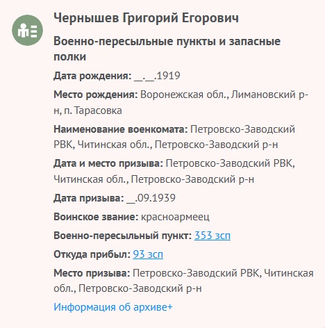 Чернышов Г. Е. - Информация